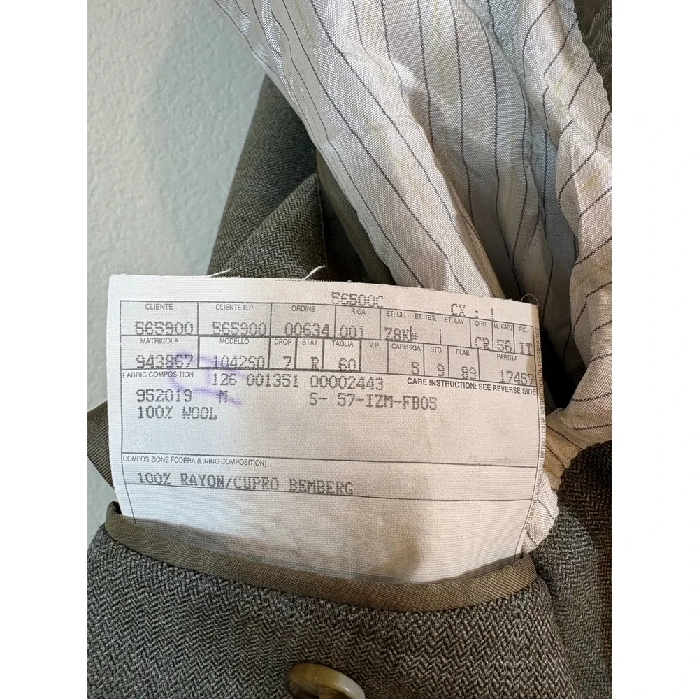 Ermenegildo Zegna Sport Coat Mens 50R Green Vintage Wool Windowpane